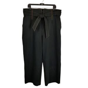 Maeve Anthropologie Black Wide Leg Paperbag Pants 18W